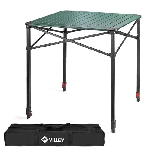 VILLEY Folding Camping Table, Lightweight Aluminium Portable Table (Large)