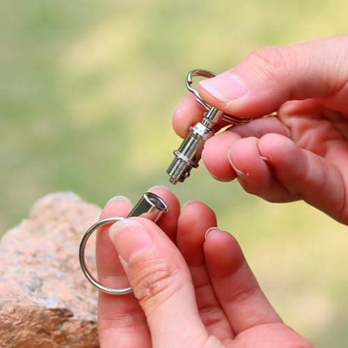 JinliangGuo 6Pcs Stainless Steel Quick Release Keychain Set Convenient Practical Metal Detachable Key Ring Pull Apart Snap Double Ring for Outdoor Travel Home Office — view 4