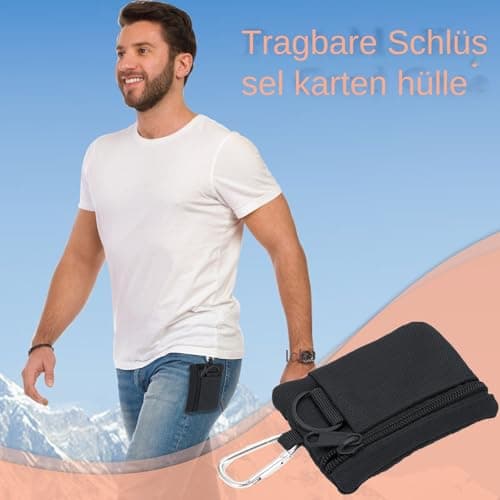 Fbinys Credit Card Holder for Women Small Zip Pocket, black, Siehe Beschreibung, See description — view 2