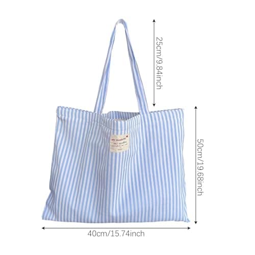 SSKHE Large Beach Bag with Inner Pocket and Zip, Women's Tote Bag, Blue, 50 x 40 cm — view 4