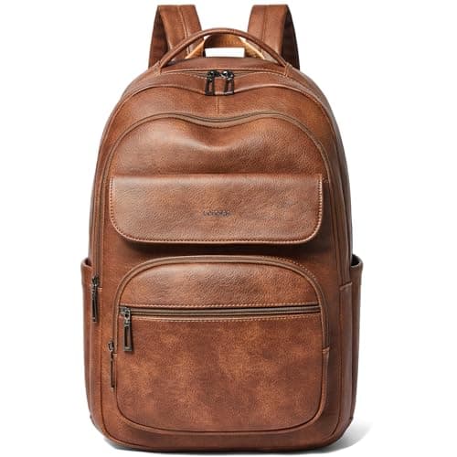 Leresas 37L Backpack Purse for Women Men Laptop Bag Travel Backpack Vegan Leather Work Business Back Pack Fashion Back Bag