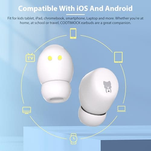 Kids Earbuds, 85dB Volume Limited to Protect Hearing, Bluetooth Headphones for Kids with Mic, 30H Playtime, Safe Material, Lightweight, Touch Control, Girls Boys Wireless Earbuds for School Travel — view 6