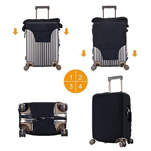 WKSGDSG Luggage Covers for Suitcase TSA Approved, Gold Lips Elastic Suitcase Cover Protector Fits 18-21 Inch Luggage, Anti Scratch Washable Travel Suitcase Cover for Adult & Kid — view 6