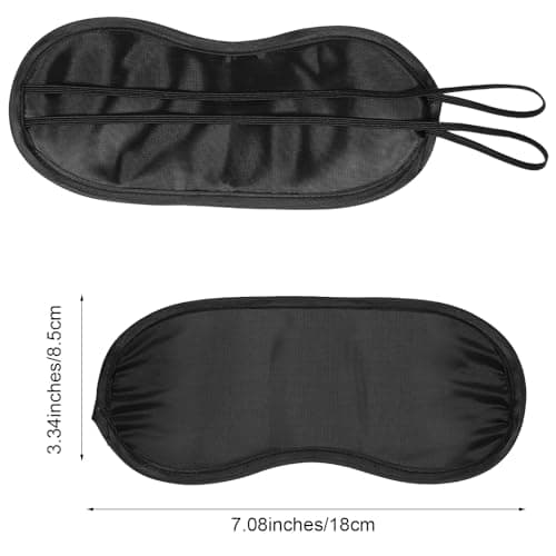 Gjinxi Sleep Mask Silk Cover, 12 PCS Blindfold Eye Masks with Elastic Straps for Women Men, Night Eyeshade Eye Cover for Travel Blindfold Meditation Nap Women Men Kids Party Supply, Black — view 2