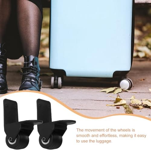 Suitcase Wheel Repair Replacement Travel Swivel Wheel Black Pair — view 3