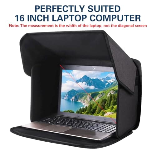 Umllpet Laptop Sun Protection 14 Inch Foldable 2-in-1 Laptop Bag Foldable Waterproof Computer Cover Portable Laptop Bag for Outdoor Work Office Travel (16 Inches) — view 2