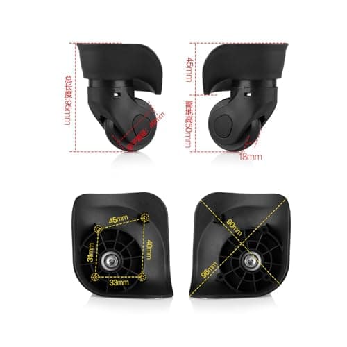 Kukyller 2PCS Luggage Replacement Wheels, Luggage Suitcase Wheel Suitcase Swivel Repair Caster Wheels Luggage Suitcase Swivel Wheels Suitcases Replacement Wheel for Trolley — view 6