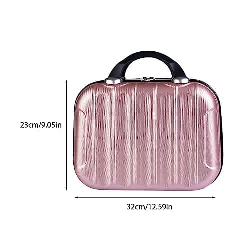 tuwiwol Portable Makeup Organizer Suitcase Box Outdoor Handbag Boarding Cosmetic Case Large Capacity Bag Festival Gift, Purple — view 6