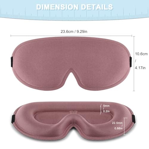 Blackout Sleep Mask for Women Men Zero Eye Pressure Eye Mask, Lycra Fabric 3D Ergonomic Design Eye Movement and Eyelash Friendly, Ultra Comfortable Blindfold for Sleeping Pink — view 5