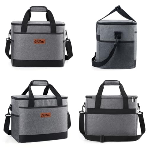 Goutime 26L Insulated Lunch Cool Bag, Waterproof Leakproof Tote (Grey) — view 6