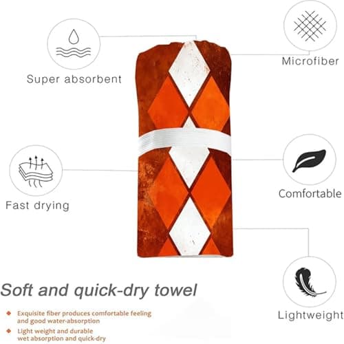 Beach Towels For Adults Large 36 x 80in Reddish Brown Girl Lightweight Microfibre Beach Towel Simplicity With Portable Pouch, Sand Free Absorbent Quick Dry for Pool, Gym, Travel Summer SYL7 E-S — view 5