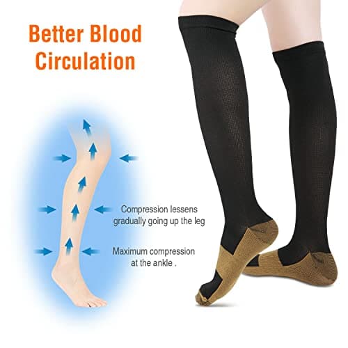 Copper Infused Anti-Fatigue Compression Unisex Flight Travel Socks Anti Swelling DVT Support *UK Stock* (Large/X Large) — view 6