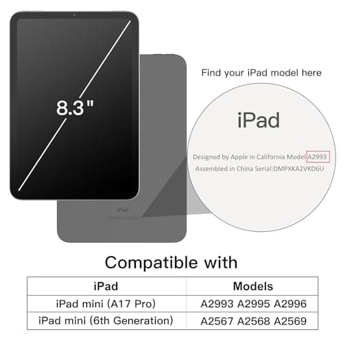 JETech Case for iPad mini A17 Pro/6th Gen (2024/2021), Navy Blue — view 2