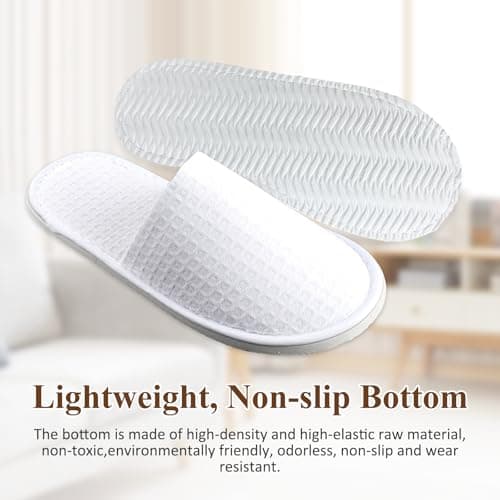 Esoes 5 Pairs of Hotel Slippers, Disposable Deluxe Closed Toe Spa Slippers, Hotel Slippers Women, White House Shoes Washable and Foldable Winter slippers for Spa, Party Guest and Travel — view 5