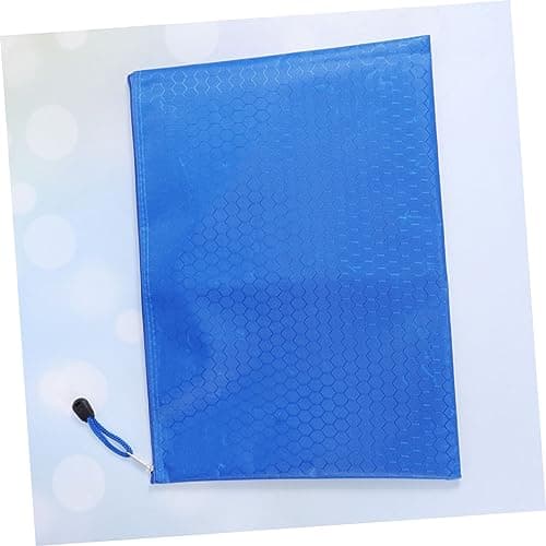 3pcs Zip File Bags Heavy Duty Fabric Blue Office Pockets — view 4