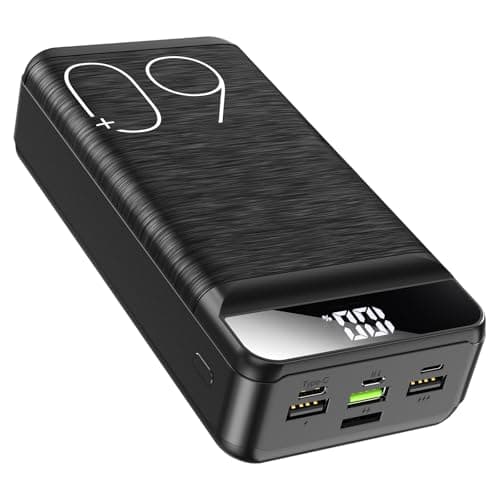 Power Bank 60000mAh 22.5W Fast Charging Portable Charger USB-C Quick Charge with 4 Outputs & 3 Inputs LED Display Huge Capacity External Battery Power Bank for Most Electronic Devices on The Market