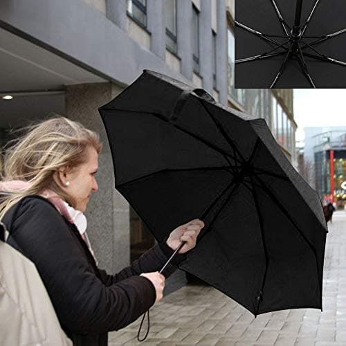 Vicloon Folding Umbrella, 8 Ribs Compact Windproof, Auto Open/Close, Sturdy Reinforced Canopy, Portable for Men & Women — view 5