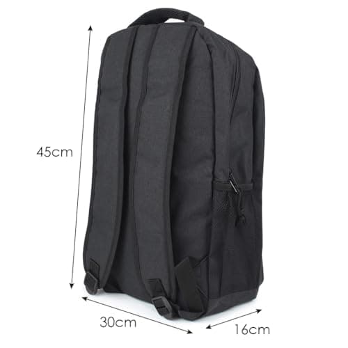 Fashion Stationery Backpack, Black, Lightweight Laptop Work School Bag — view 3