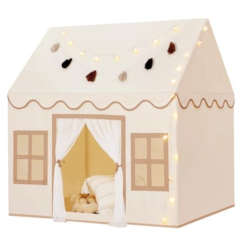 Wilwolfer Kids Play Tent Indoor with Mat, Cosy Playhouse, Peach Skin Fabric