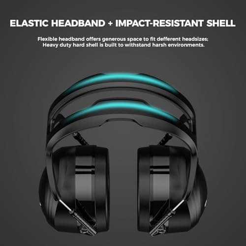 ProCase Extra Large SNR 37dB Noise Cancelling Headphones, NRR 30dB Hearing Protection Ear Muffs for Adults Noise Reduction, Wide Size Adjustment and Comfortable -Black — view 5