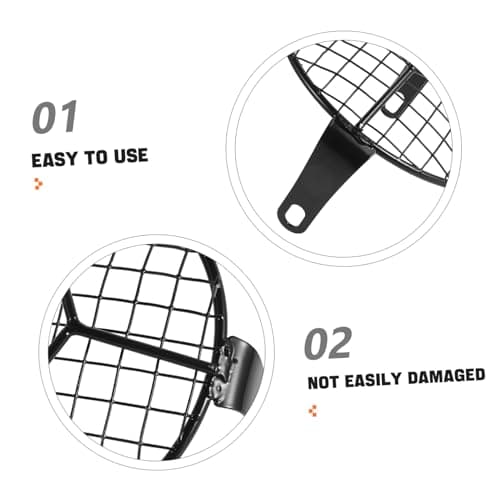 OSOLADY Motorcycle Headlight Hood Mesh Grill Led Headlamp Protector Fit Easy Installation — view 4