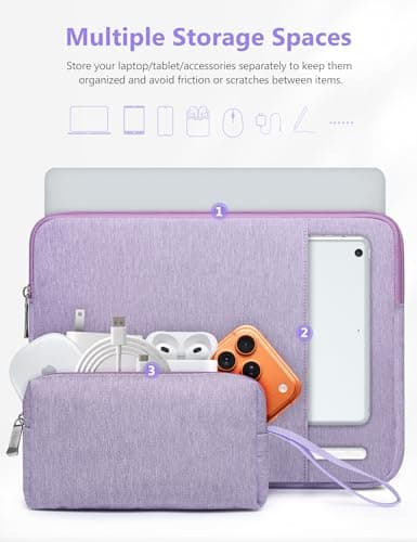 HYZUO 13.3-14 Inch Laptop Case Sleeve Bag Set for MacBook Pro, Lilac Purple — view 2