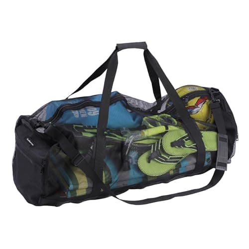 Leberna 37 Inch XXL Mesh Duffle Bag for Scuba Dive Gear (Black)
