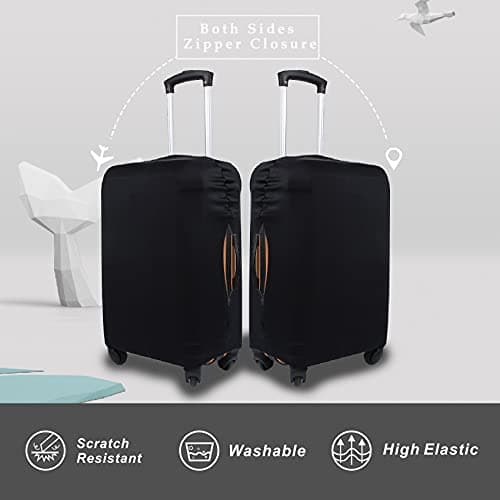 Explore Land Travel Luggage Cover Suitcase Protector Fits 23-26 Inch Luggage (Black, M) — view 2