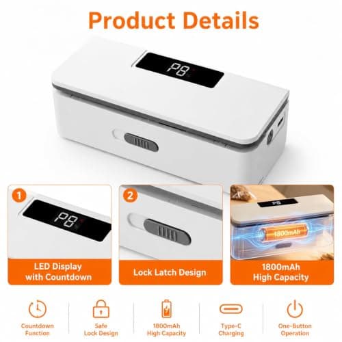 Mini Bag Sealer Heat Machine 8 Adjustable Gears, Handheld Bag Sealer, Dual-Purpose Sealing &cutting, Magnetic Storage, Bag Sealers for Chips, Snacks & Plastic Bags — view 5