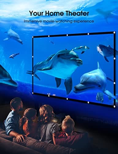 Projector Screen 100 Inch, Portable Movie Screen 16:9 HD 4K Foldable Theatre Cinema Screen, Double Sided Projection Screen for Outdoor School Home Office, 221cm(W) X 125cm(H) — view 4