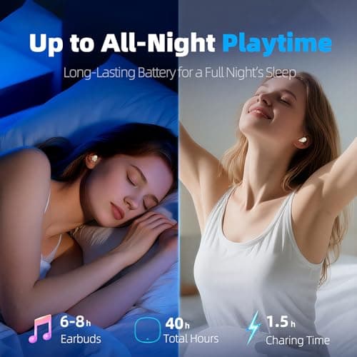 Sleep Earbuds, Bluetooth 5.4 Sleep Headphones with Dedicated App, Dual Sleep Modes, 48H Sleep Earphones with 7 EQ Modes, 5 White Noise, Mini Sleep Ear Buds for Napping/Sleeping/Traveling, Beige — view 5