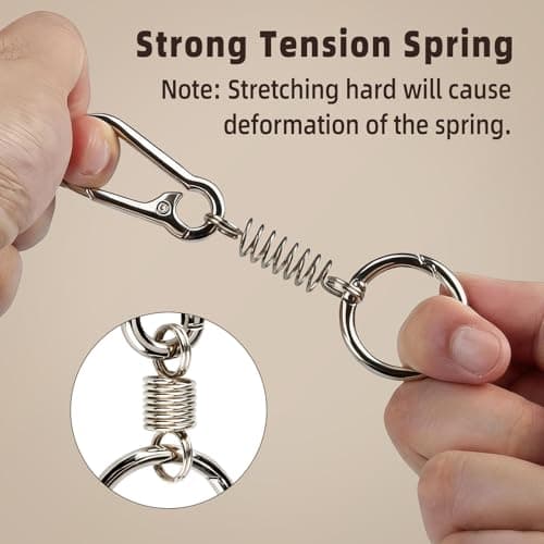Zipper Clips Anti Theft, 6 Pcs Zipper Locks for Backpacks, Double Opening Antitheft Spring Carabiner Clasps for Travel Purse Luggage Suitcase Handbags Keys(Silver) — view 4