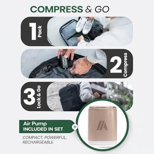 Airback Flex Vacuum Backpack with Wheels Bundle - 16-32L, Carry or Roll, Vacuum Backpack with Pump, Cabin Bag, Lightweight and Expandable Travel Bags, Comfortable and Water-Resistant, Black — view 3