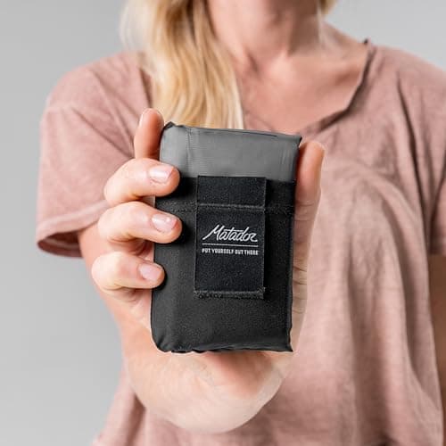 Matador Pocket Blanket 4.0 - Black (Seats 2-4); Lightweight Picnic Blanket with Pegs; Foldable Picnic Blanket for Dry Sitting; Sandless Beach Mat & Festival Blanket for Concert, Walking, Hiking — view 3