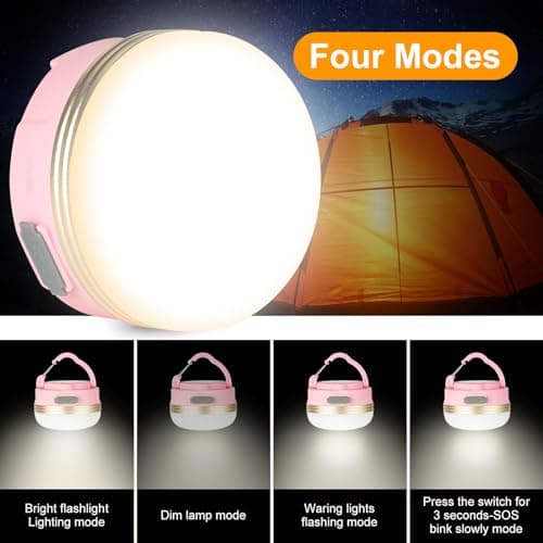 Flintronic Camping Lantern, USB Rechargeable Glare LED Tent Light with Magnetic Base, Waterproof Portable Outdoor Light, 3 Modes with SOS for Hiking, Fishing, Emergency, Home — view 4