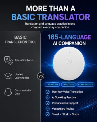 Wearable AI Translator Device, Language Translator Device (Black) — view 3