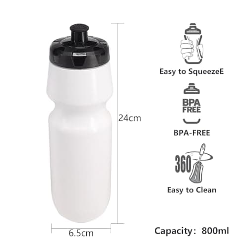 ZMCYN 4 Pack 800ml Squeeze Sport Water Bottles for Gym Hiking Running — view 2