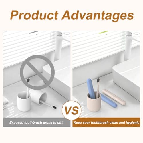 AMCC 2 Pack Travel Toothbrush Case Portable Plastic Holder Protector Cover — view 3