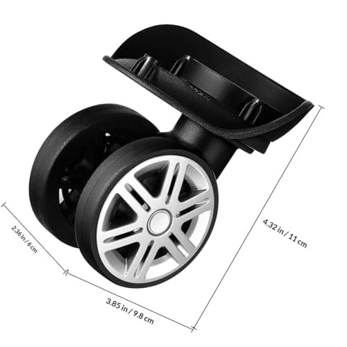 4 Pcs Universal Luggage Replacement Wheels for Suitcases, Black ABS — view 2