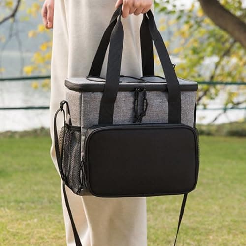 Insulated Bag - Waterproof Oxford Canvas Insulated Tote Bag | Lunch Cooler with Ice Pack for Fishing Carpooling Camping Work Outdoor Road Trip Picnic Golf — view 2
