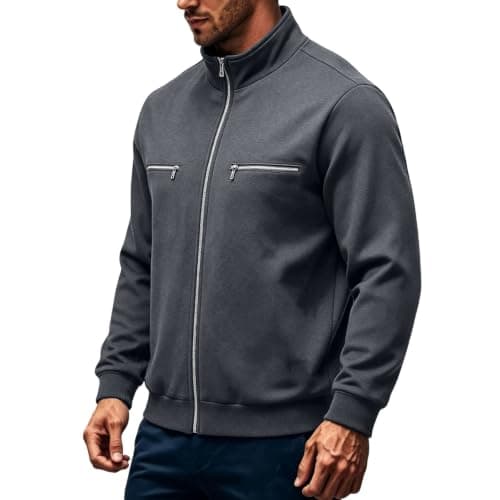 Men's Fleece Lined Jacket Warm Thermal Full Zip Coat Winter Work Outerwear — view 3