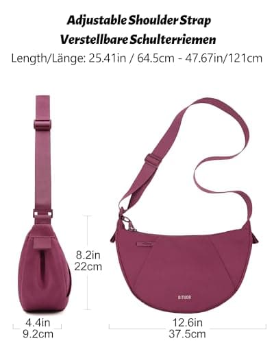 Crossbody Bag for Women Anti-theft Crescent Shoulder Bag Purse Hobo Bag — view 3