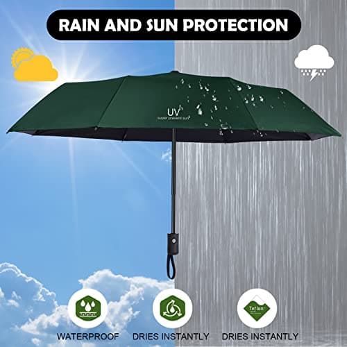 Vicloon Travel Umbrella 8 Ribs UV Sun Umbrella, Automatic Open & Close — view 5