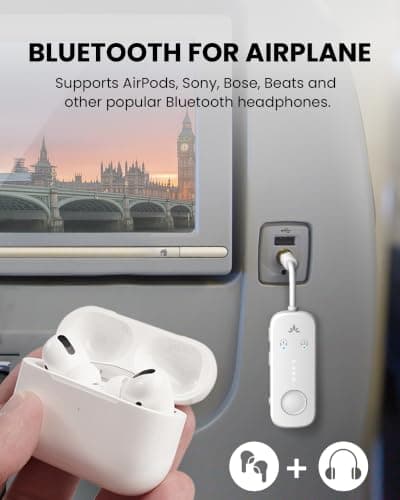 Avantree Relay - Airplane Bluetooth Adapter for 2 AirPods or Headphones — view 3