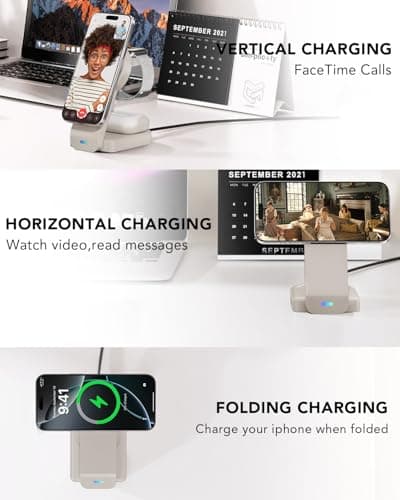 3 in 1 Magnetic foldable Charger,Travel Wireless Charging Station for Apple — view 4