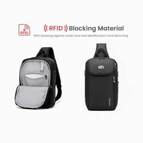 UMydeal Sling Bag Mens Crossbody Bag RFID Anti Theft Travel Shoulder Bag — view 3
