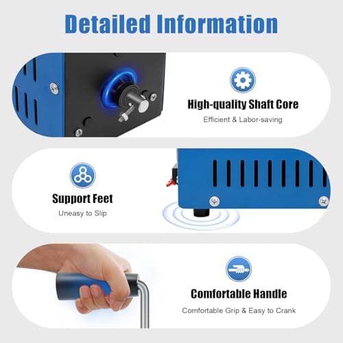 Hand Crank Generator 20W, Portable Emergency Manual Power Station, Blue — view 2
