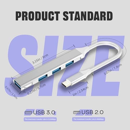 Critin USB C Hub 4-Port Adapter, for MacBook Pro/Air 2023/2022,iMac,iPad,PC — view 5