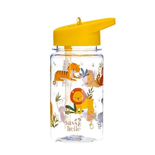 Sass & Belle Drink Up Savannah Safari Water Bottle - 400ml BPA-Free Kids Bottle with Straw – Reusable, Leakproof with Jungle Animal Print – Ideal for School, Travel, Sports & Outdoor Fun — view 2