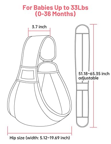 Mumgaroo Adjustable Baby Sling, Breathable Toddler Carrier for 0-36 Months — view 3
